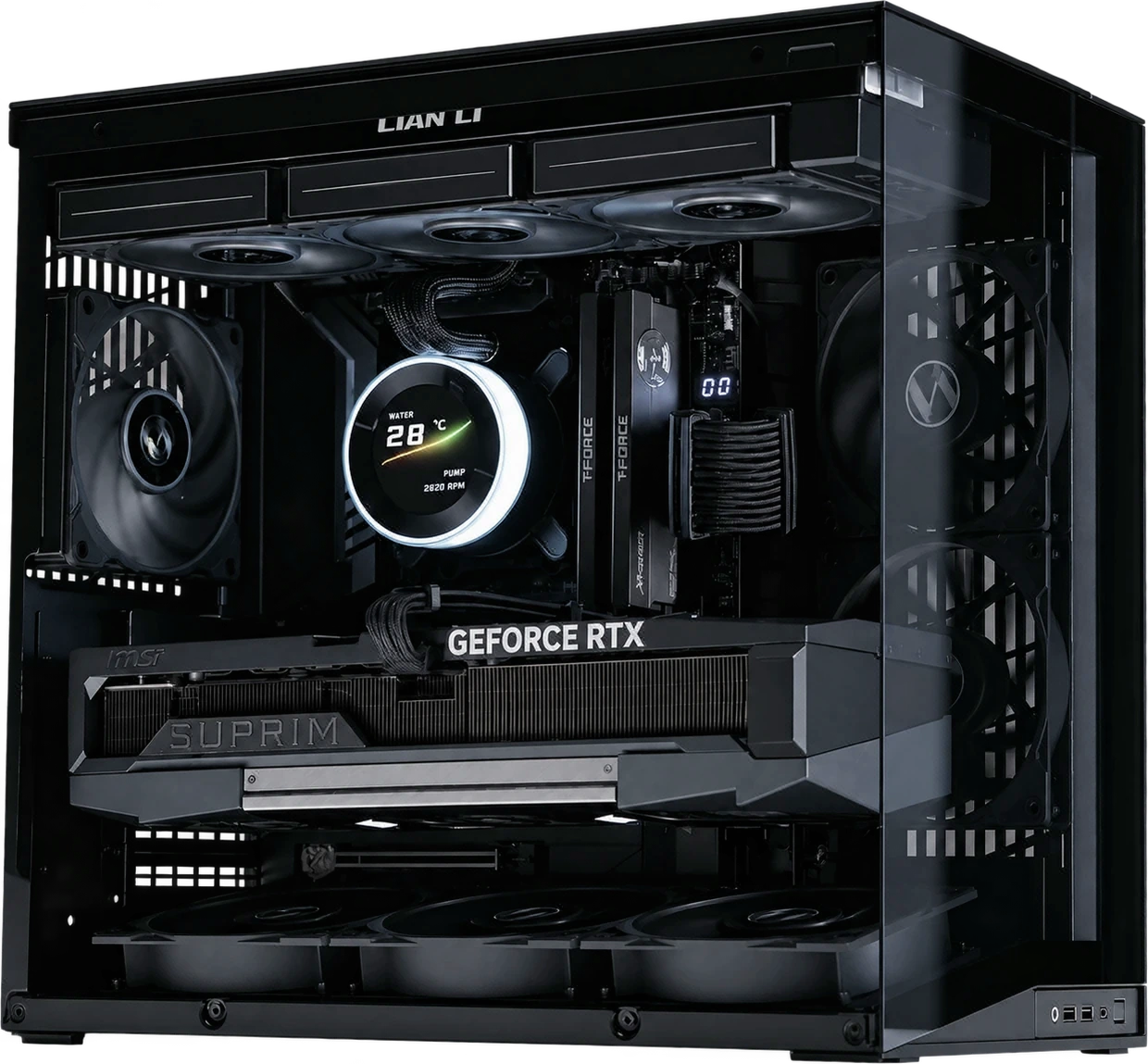 Игровой ПК ISELLPOWER Obsidian — полностью чёрная сборка в корпусе Lian Li