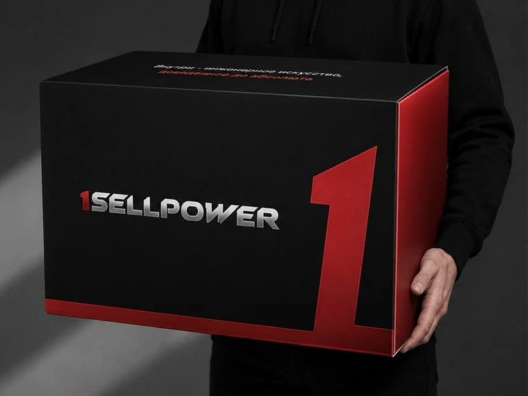 Фирменная упаковка ISELLPOWER — чёрная коробка с красными элементами